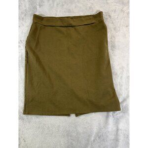 Charlotte Russe Plus Olive Green Pencil Skirt With Back Slit Womens Size 1X Stre